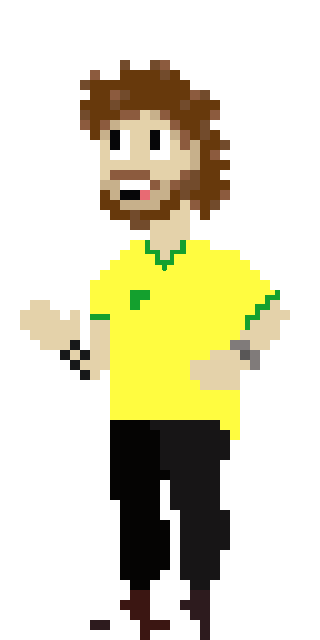 Teacher Heitor com a camisa do Brasil